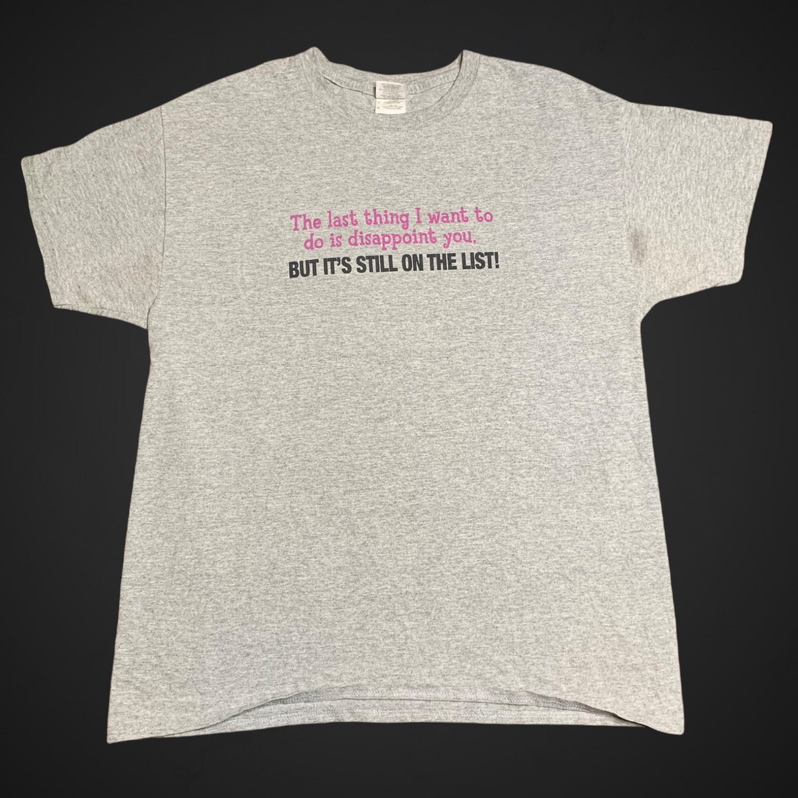 The Last Thing I Want To Do Is Disappoint You But It's Still On The List Men's T-Shirt Size L