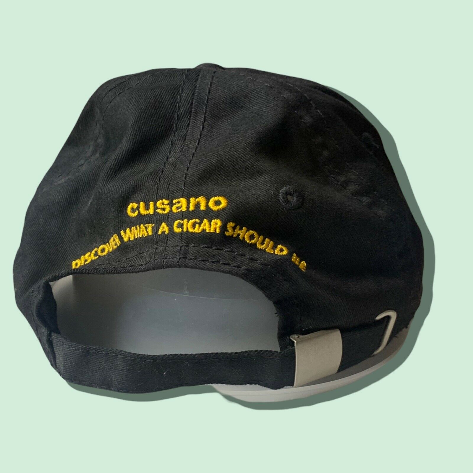 Cusano Cigars Black Baseball Cap Strapback Hat Black Discover Men OSFA By Sherry back