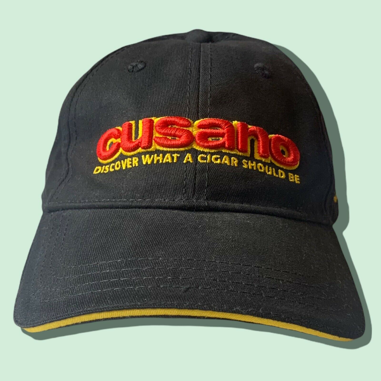 Cusano Cigars Black Baseball Cap Strapback Hat Black Discover Men OSFA By Sherry