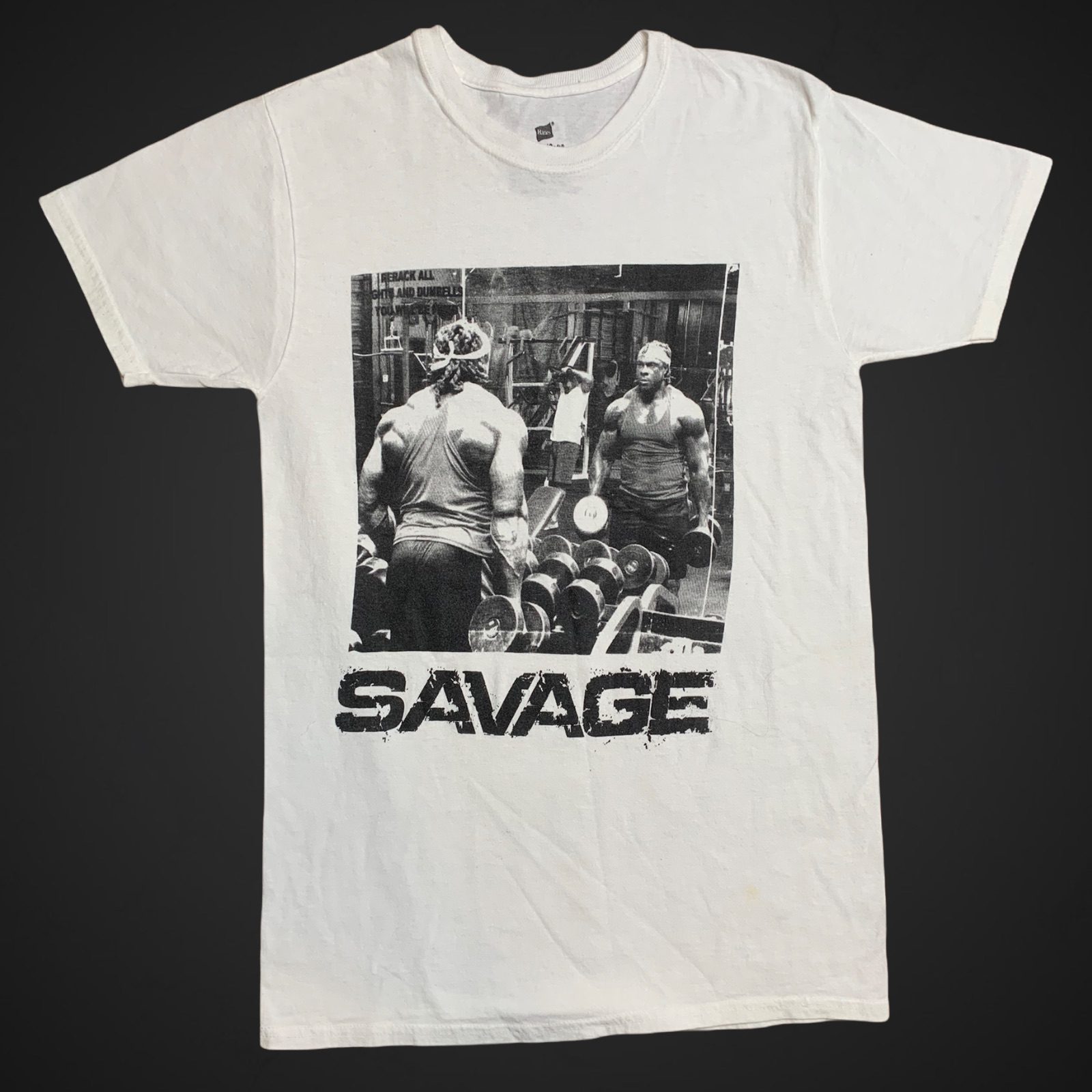 Savage Gym Mens White T-Shirt Size Small Beastmode
