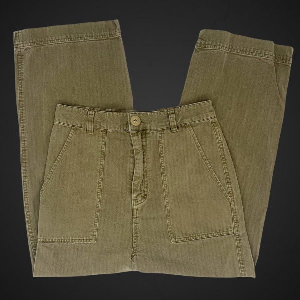 Free People Army Green Jean Pants Size 6