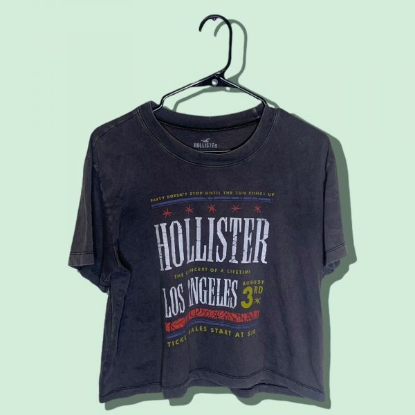 Hollister Party Doesn't Stop Until Sun Comes Up Women's Boyfriend T-Shirt Size M