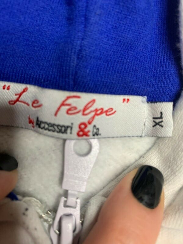 Le Felpe by Accessori & Co Blue White Italia Hoodie Mens Size XL Tag